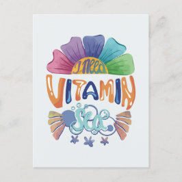 Levendige Rainbow Hand-Lettering: Ik heb vitamine  Briefkaart