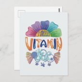 Levendige Rainbow Hand-Lettering: Ik heb vitamine Briefkaart (Voorkant / Achterkant)