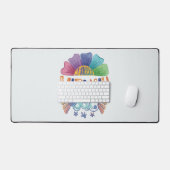 Levendige Rainbow Hand-Lettering: Ik heb vitamine  Bureaumat (Keyboard & Muis)