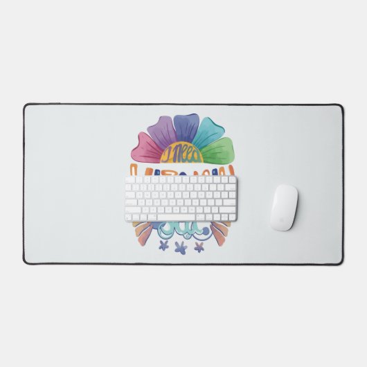 Levendige Rainbow Hand-Lettering: Ik heb vitamine  Bureaumat (Keyboard & Muis)