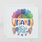 Levendige Rainbow Hand-Lettering: Ik heb vitamine  Feestdagenkaart (Voorkant / Achterkant)