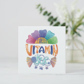 Levendige Rainbow Hand-Lettering: Ik heb vitamine  Feestdagenkaart (Staand voorkant)