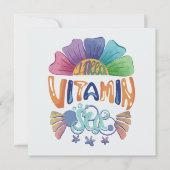 Levendige Rainbow Hand-Lettering: Ik heb vitamine  Feestdagenkaart (Voorkant)