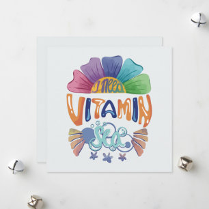 Levendige Rainbow Hand-Lettering: Ik heb vitamine  Feestdagenkaart