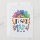 Levendige Rainbow Hand-Lettering: Ik heb vitamine  Feestdagenkaart (Voorkant)