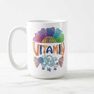 Levendige Rainbow Hand-Lettering: Ik heb vitamine Koffiemok