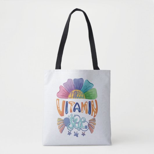 Levendige Rainbow Hand-Lettering: Ik heb vitamine Tote Bag (Voorkant)