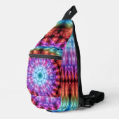 Levendige Rainbow Kaleidoscoop Kleurrijke Mandala Sling Bag (Rechterhoek)