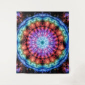Levendige Rainbow Kaleidoscoop Kleurrijke Mandala Wandkleed (Voorkant)