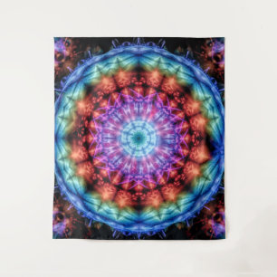 Levendige Rainbow Kaleidoscoop Kleurrijke Mandala Wandkleed
