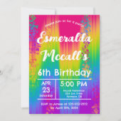 Levendige Rainbow Ombre Kids Verjaardagsfeest Kaart (Voorkant)