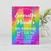 Levendige Rainbow Ombre Kids Verjaardagsfeest Kaart (Staand voorkant)