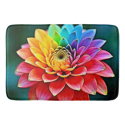 Levendige Rainbow Petal Dream Art Badmat (Voorkant)