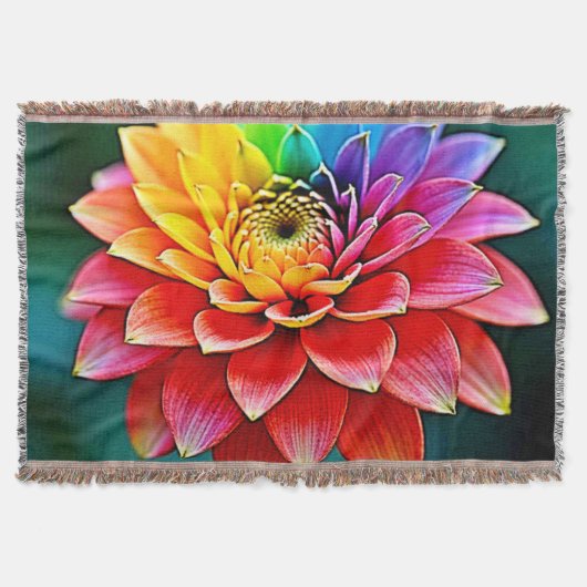 Levendige Rainbow Petal Dream Art Deken (Voorkant)
