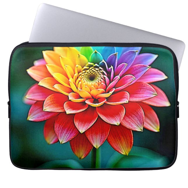 Levendige Rainbow Petal Dream Art Laptop Sleeve (Voorkant)