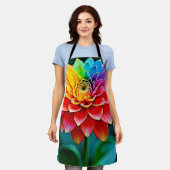 Levendige Rainbow Petal Dream Art Schort (Gedragen)