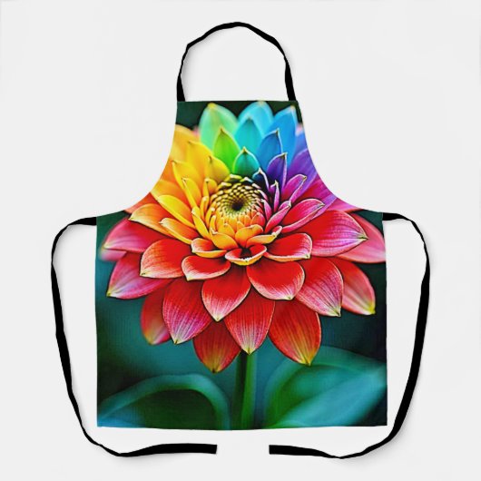 Levendige Rainbow Petal Dream Art Schort (Voorkant)