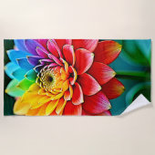 Levendige Rainbow Petal Dream Art Strandlaken (Voorkant)