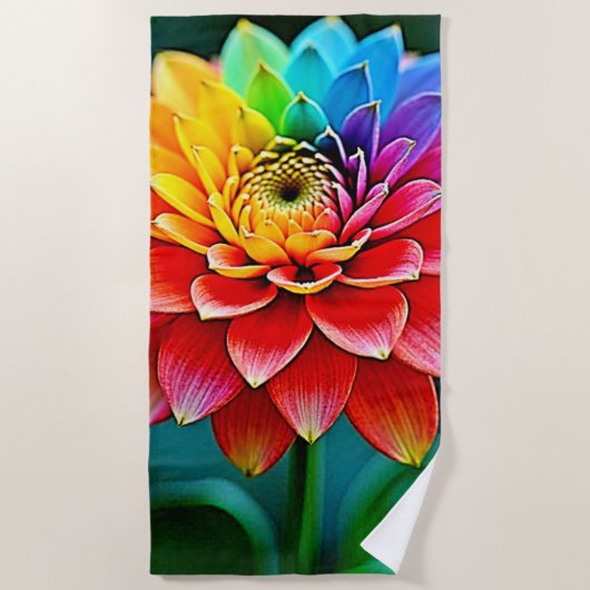 Levendige Rainbow Petal Dream Art Strandlaken (Voorkant)