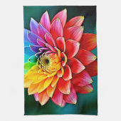 Levendige Rainbow Petal Dream Art Theedoek (Verticaal)