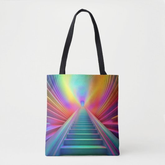 Levendige Rainbow Staircase Art Tote Bag (Voorkant)