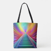 Levendige Rainbow Staircase Art Tote Bag (Achterkant)