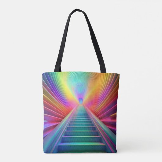 Levendige Rainbow Staircase Art Tote Bag (Achterkant)