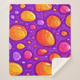 Levendige Raindrop Cartoon Art Sherpa Deken