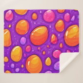 Levendige Raindrop Cartoon Art Sherpa Deken (Voorkant (horizontaal))