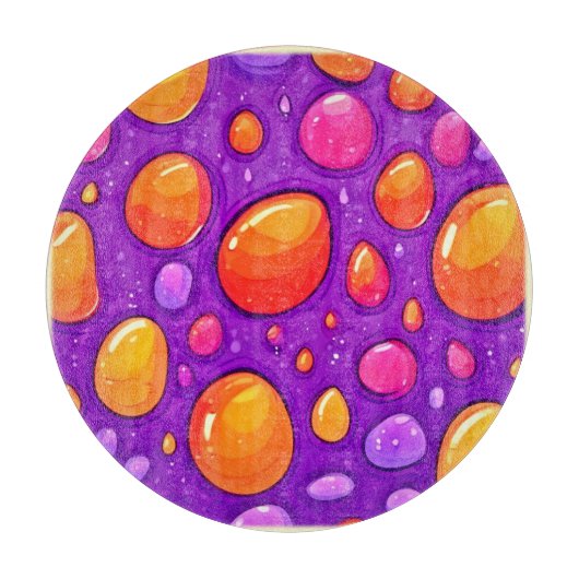 Levendige Raindrop Cartoon Art Snijplank (Voorkant)