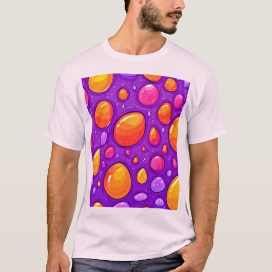 Levendige Raindrop Cartoon Art T-shirt (Voorkant)