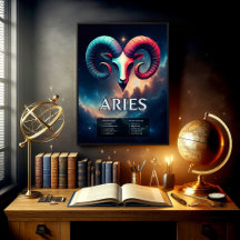 Levendige Ram Zodiac Sign Poster