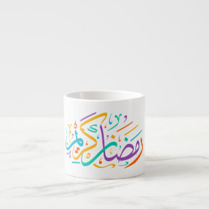 Levendige Ramadan Kareem Arabische kalligrafie Isl Espresso Kop