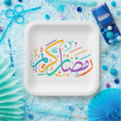 Levendige Ramadan Kareem Arabische kalligrafie Isl Papieren Bordje (Feest)
