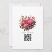 Levendige Raspberry Bloemen Bruiloft Kaart (Achterkant)