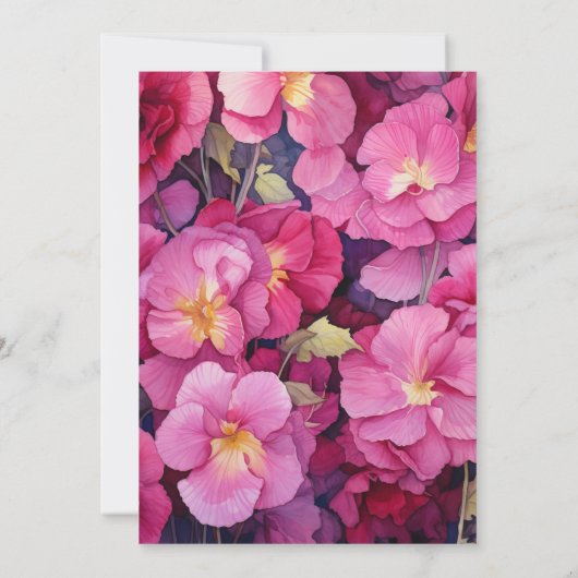 Levendige Raspberry Bloemen Bruiloft Kaart (Achterkant)