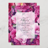 Levendige Raspberry Bloemen Bruiloft Kaart (Voorkant / Achterkant)