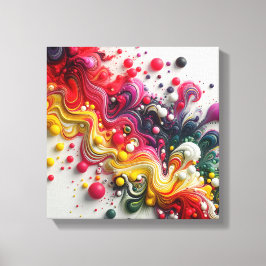 Levendige rechthoekige Abstracte acrylvloeistofkun Canvas Afdruk