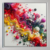 Levendige rechthoekige Abstracte acrylvloeistofkun Poster (Voorkant)