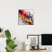 Levendige rechthoekige Abstracte acrylvloeistofkun Poster (Thuiskantoor)