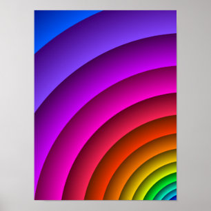 Levendige Regenboog Abstract Geometrische Boog Kun Poster