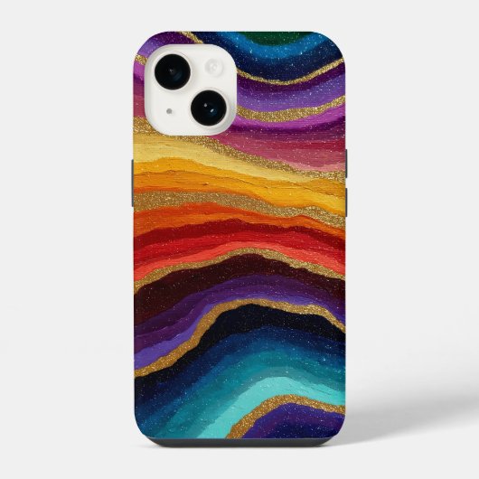 Levendige Regenboog Agate Geode iPhone Hoesje (Achterkant)