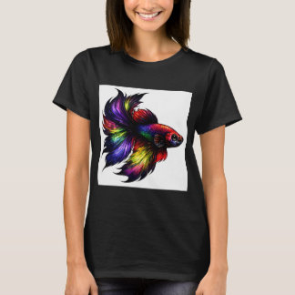 Levendige Regenboog Betta Vis T-shirt