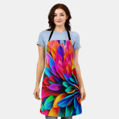 Levendige Regenboog Bloem Abstract Schort (Gedragen)