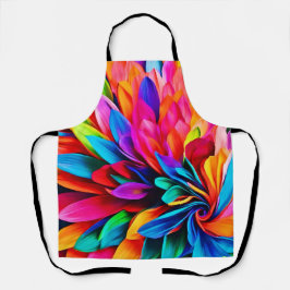 Levendige Regenboog Bloem Abstract Schort