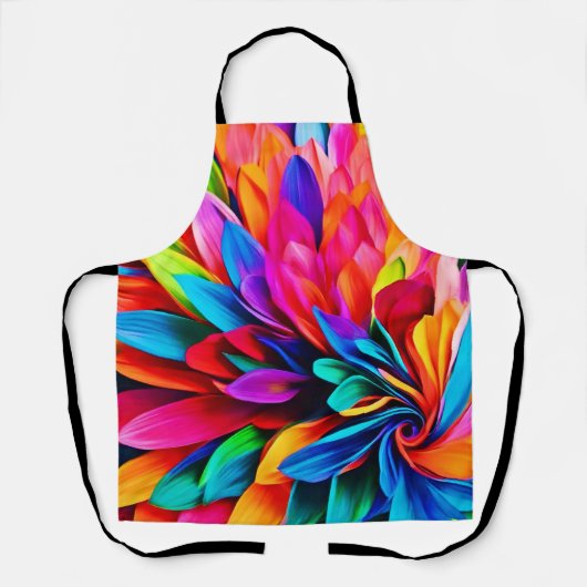 Levendige Regenboog Bloem Abstract Schort (Voorkant)