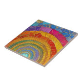 Levendige regenboog boog kleurrijke mozaïek kunst tegeltje (Zijkant)