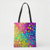 Levendige Regenboog Bubbel Abstractie Tote Bag (Voorkant)