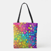 Levendige Regenboog Bubbel Abstractie Tote Bag (Achterkant)