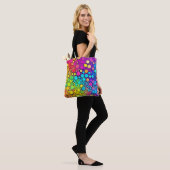 Levendige Regenboog Bubbel Abstractie Tote Bag (Op model)